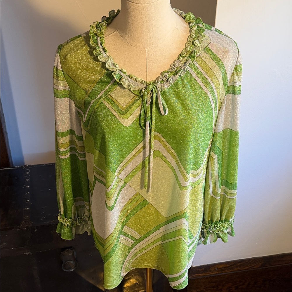 Psychedelic 1960s Shimmery Blouse